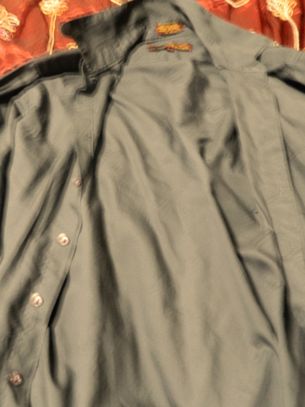 Sergio Valente Men's Dark Green Long-Sleeve Button Shirt